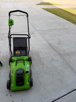 Selling my lawn mower with edge cutter and leaf blower with 2 batteries