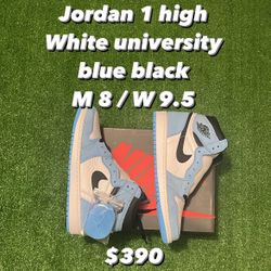 Jordan 1 High White University Blue Black 