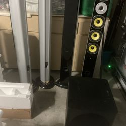 Perfect For Home Theater ~ Fluance Higher Fidelity ES1 Floor Standing Loudspeakers & Subwoofer - Dayton Audio SUB-1200 