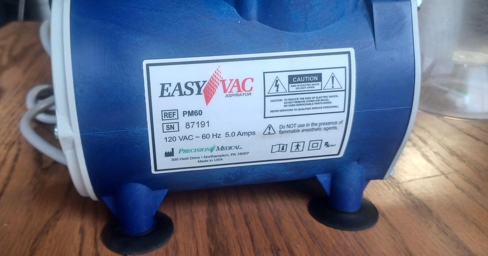 EasyVac Aspirator PM60-3HG WITH 3 PRONG HOSPITAL GRADE