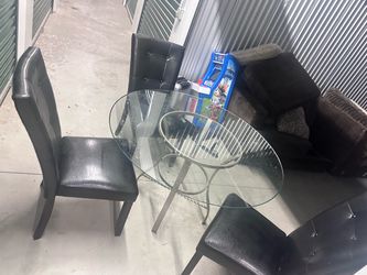 Glass dining table set