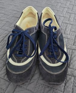 Salvatore Ferragamo Womens Mansfield Low Top Sneakers US 6.5B/EUR 37 Blue White