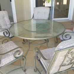 PATIO FURNITURE WITH TEMPERED GLASS TOP