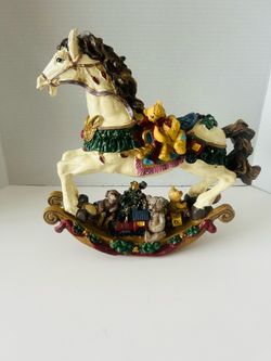 VTG Cedar Creek Christmas Collection Rocking Horse Figurine Decor Hand Painted