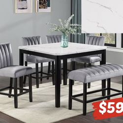 $0 Down! Modern dining set with bench