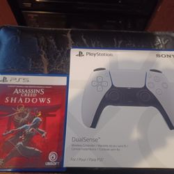 BRAND NEW PS5 CONTROLLER AND ASSASSIN'S CREED SHADOWS GAME $80 FINAL PRICE 