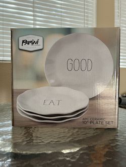 New Parini 4 Pc Ceramic Plate Set