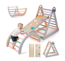 Wooden Pickler Climbing Set with Ramp, Arch and Ladder, Indoor Playground Jungle Gym New in Box