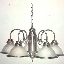 Diner Style Brushed Nickel Chandelier