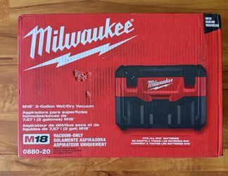 Milwaukee M18 18V Cordless 2 Gallon Wet/Dry Shop Vacuum NEW Tool Only 0880-20
