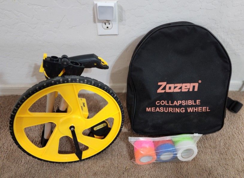 Zozen Mechanical Collapsible Measuring Wheel w/ Carrying Bag & 6 Rolls of Tape