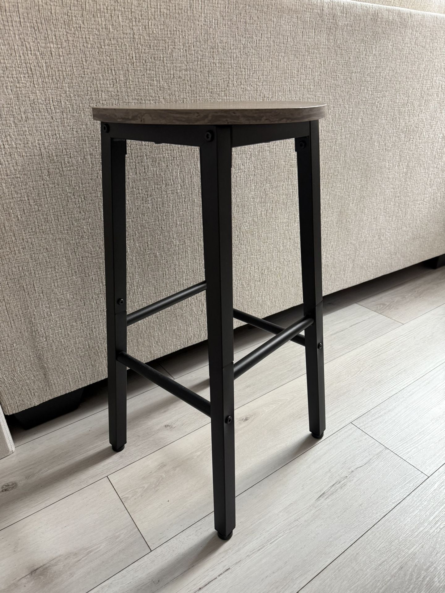Bar Stools, Counter Height Bar Stools For Kitchen Bar Or Dining Room (Greige/Black)