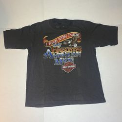 Size M/L 1988 Vintage 3D Emblem Harley Davidson T-Shirt AMERICAN MADE Motorcycle