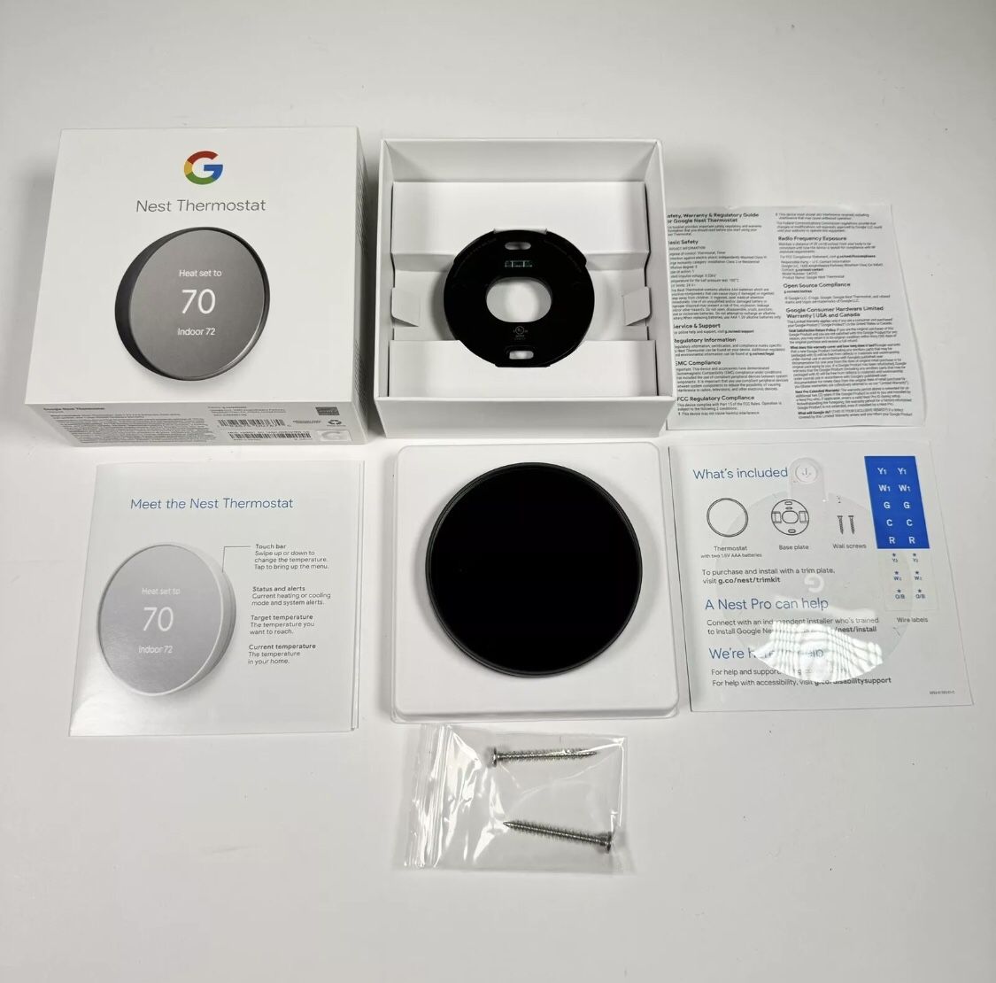 Google Nest Thermostat G4CVZ Programmable Wi-Fi Charcoal Smart Home Open Box The Google Nest Thermostat G4CVZ is a programmable smart home device des