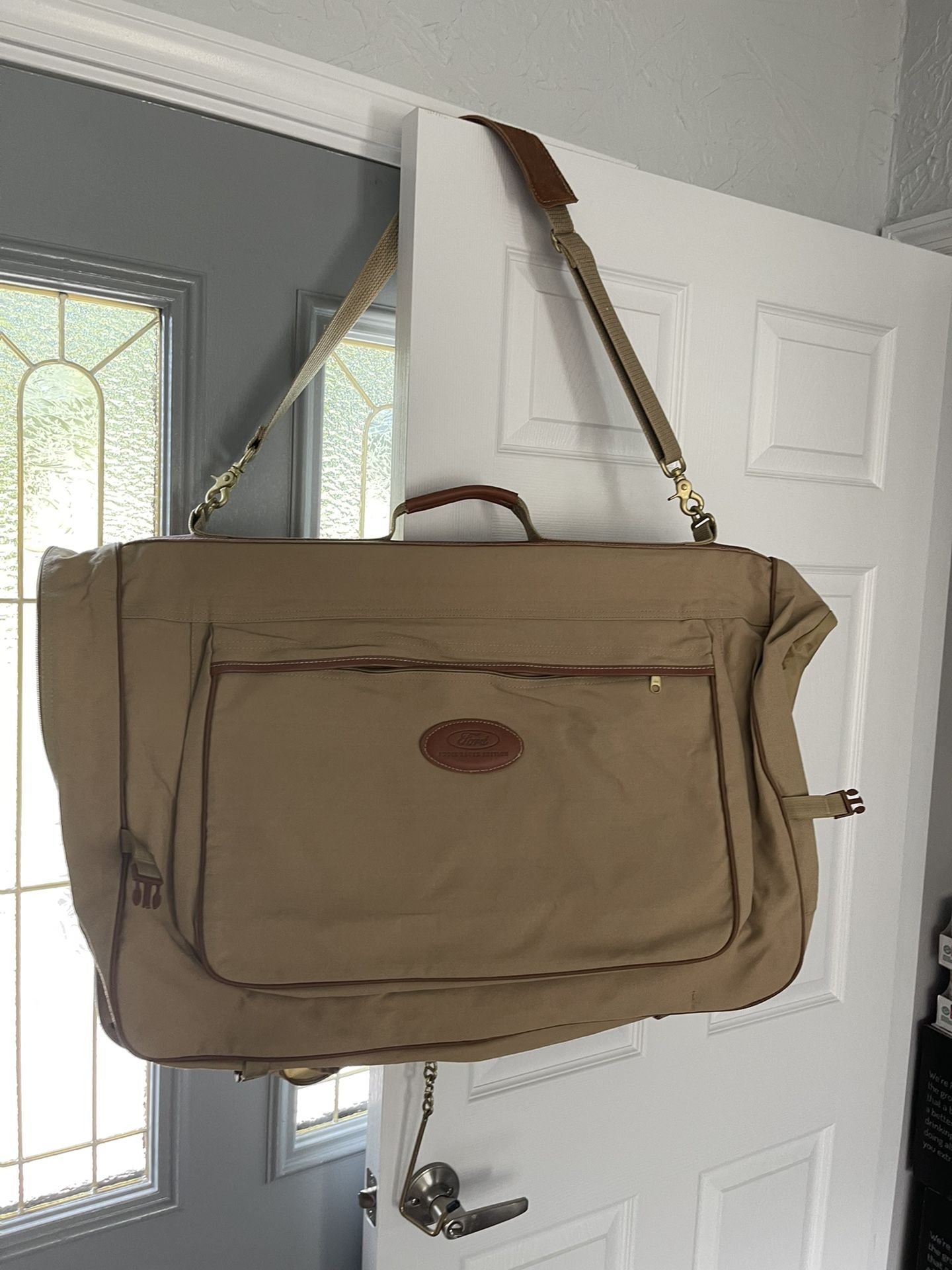 Ford Garment Suitcase Bag Ford Eddie Bauer Canvas Khaki Garment Suit Luggage Travel Bag Folding Hanging