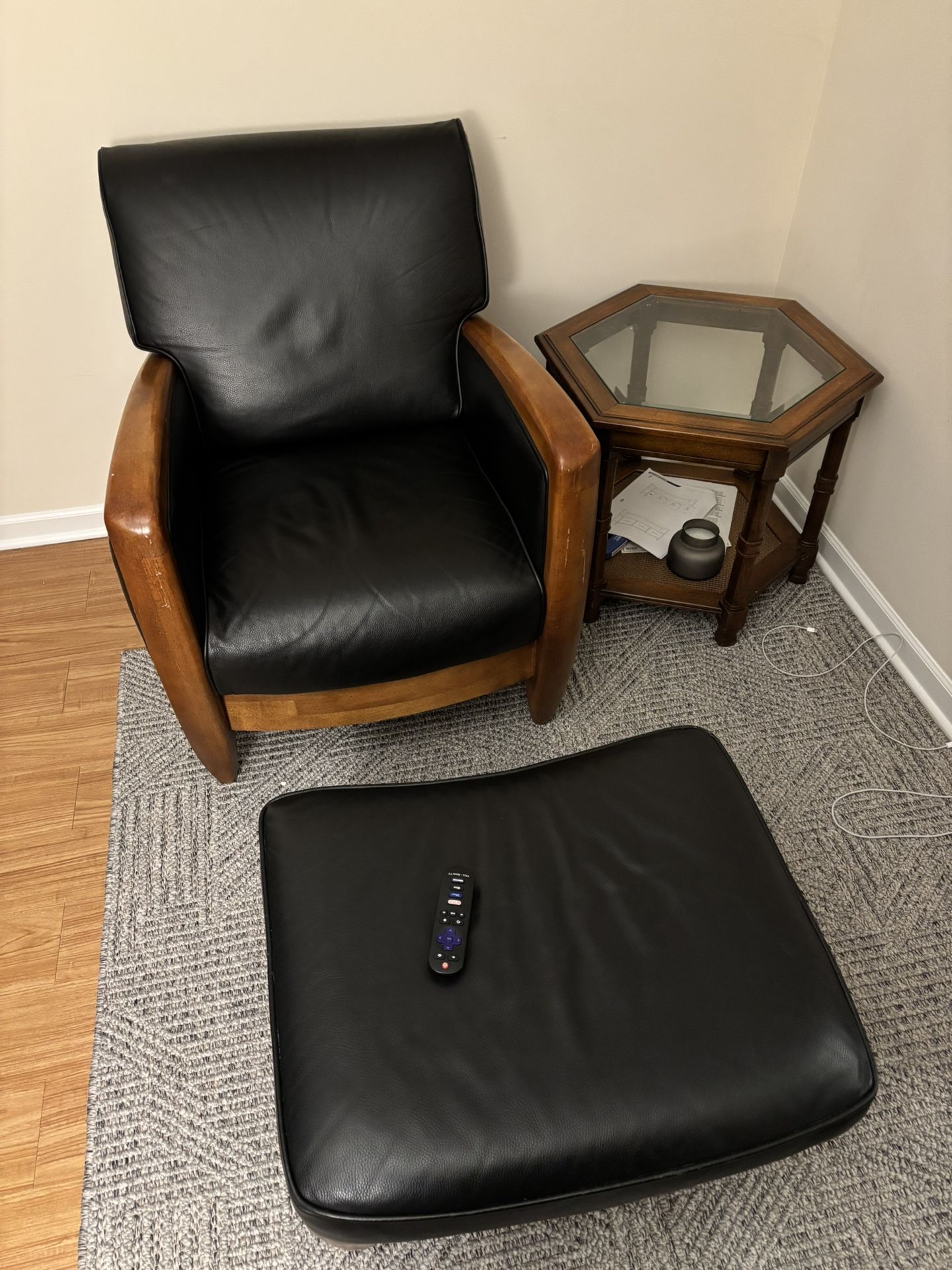 Sam Moore Chair with Ottoman and End Stand