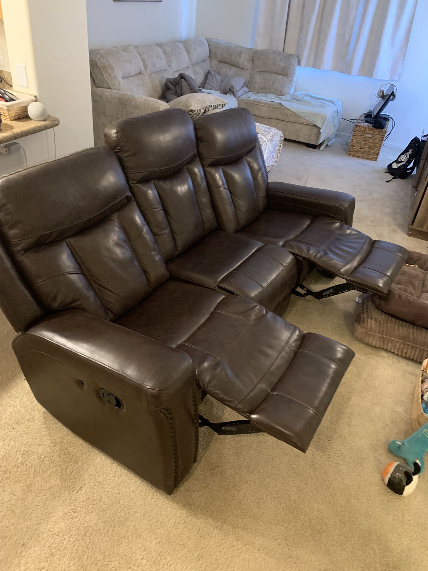 Brown Recliner Leather Couch