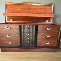 Vintage Lame Storage Chest Lined In Cedar Refinished