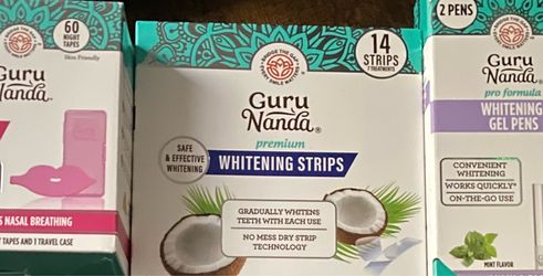 Guru Nanda Hypoallergenic Night Tape & Teeth Whitening strips & Whitening Gel Pens