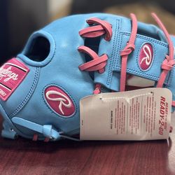Rawlings HOH 11.5" PROR204-2CBP Columbia Blue/Pink Pro I-Web Infield Glove NWT