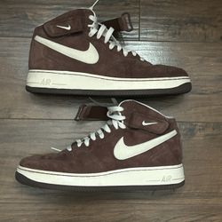 Nike Air Force 1 Mid Chocolate Cream Brown SIZE 10.5