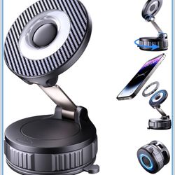 Vacuum Magsafe Car Phone Holder [120+ LB Strongest Suction & 3000gf Strongest Magnetic] 360° Adjustable Magnetic Car Phone Mount, Phone Holders for Yo