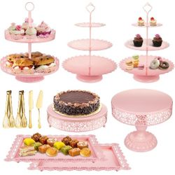Pink Dessert Table Display Set Cake Stand