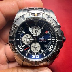 Festina Chrono Bike 16095 Men’s Alarm Chronograph Blue Dial Stainless Steel 100M