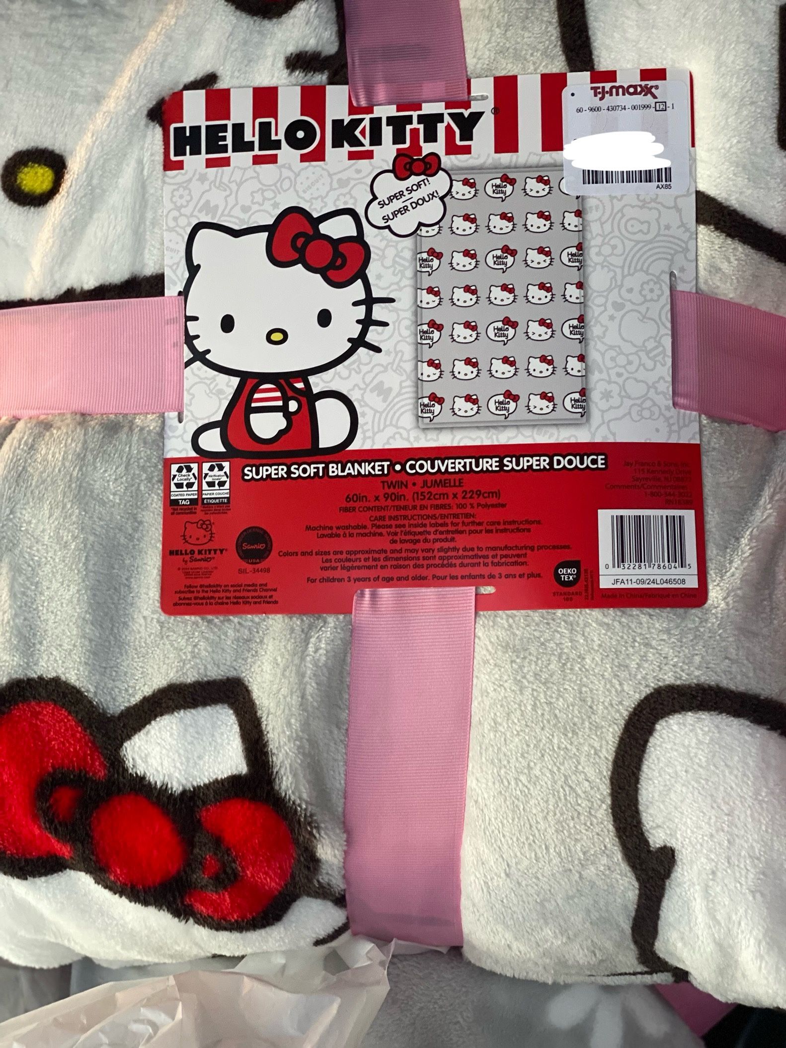 Hello Kitty Gray Twin Blanket 