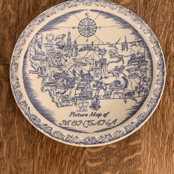 Vernon Kilns Picture Map of Montana Plate       ON SALE 