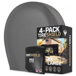 TIRESHIELD PRO Tire Covers Set of 4 - Heavy Duty All-Weather UV-Resistant Wheel Covers w/StormLock-System