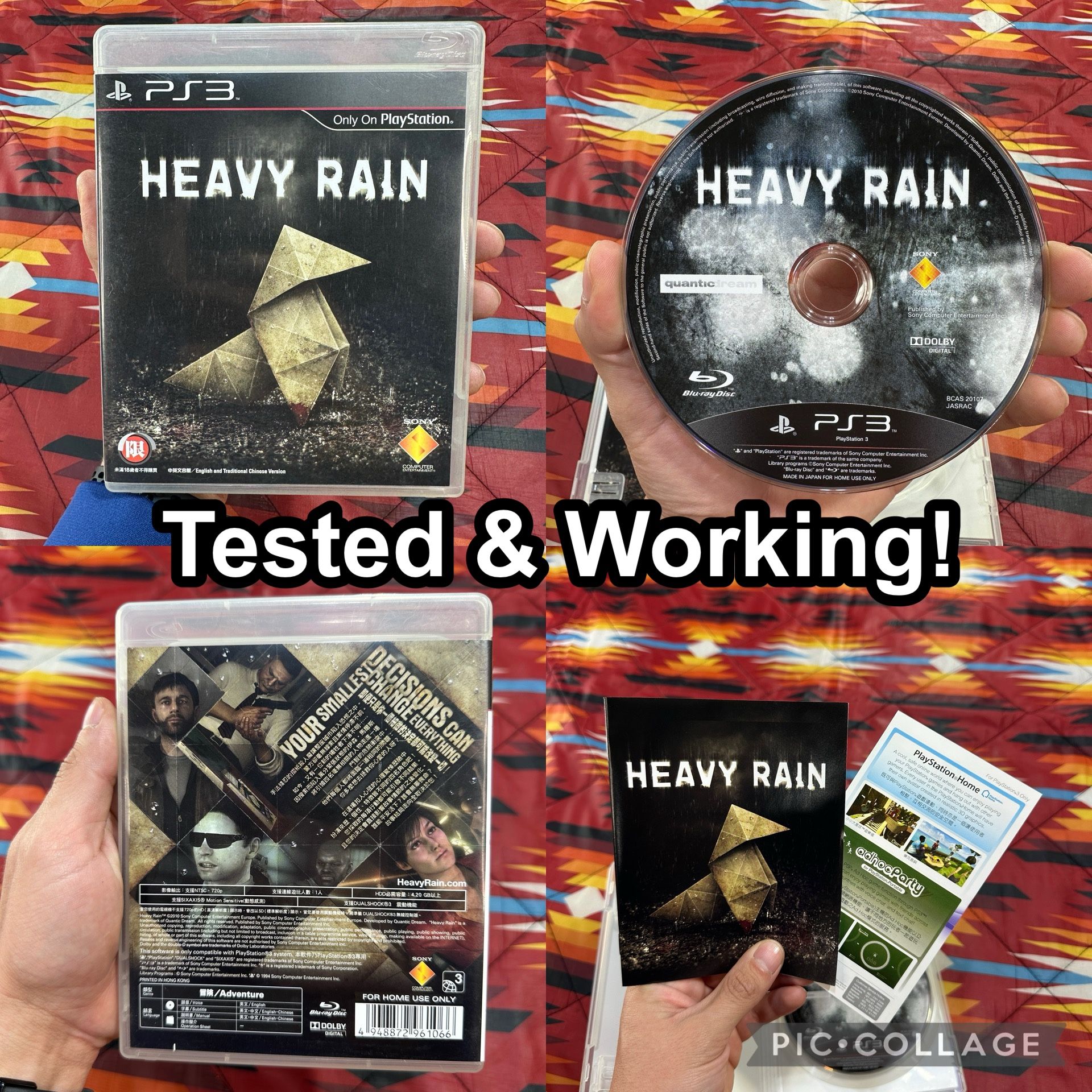 Heavy Rain Asian English/Chinese Version PS3 CIB Tested Region Free
