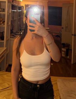 Fashion Nova White Slim Spaghetti Strap Crop Cami