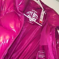Women’s Xs Hot Pink Cropped Puffy Coat 