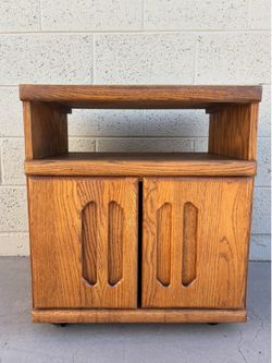 Rolling Wood Cabinet
