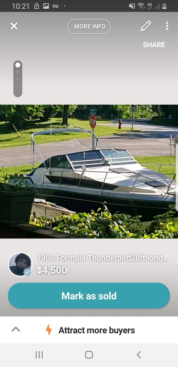 1986 formula thunderbird plus comes with a 28ft.long with 10 beam trailer is 2006 tri axle aluminum