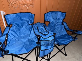 Two camping chair with umbrella