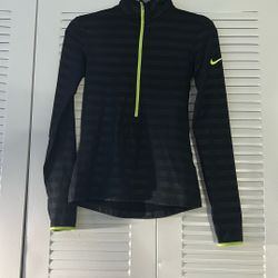 Black Nike Jacket with Neon Green Zipper