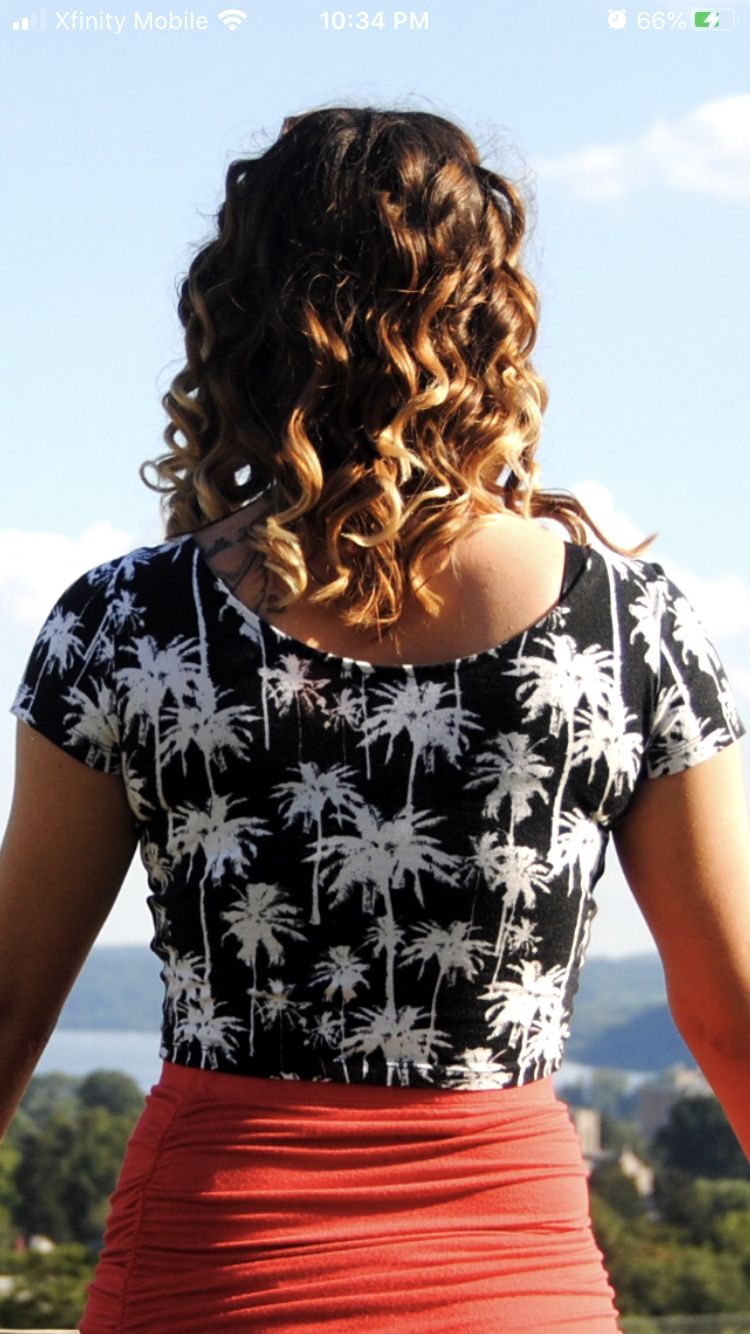 Palm Tree/ Foral Crop Top