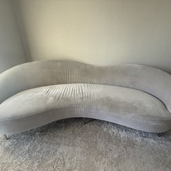 CB2 Curved Gray Sofa