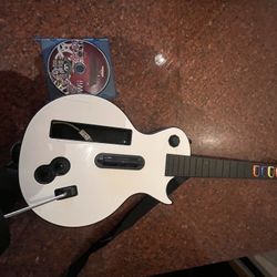Nintendo Wii Wireless Guitar W Game 