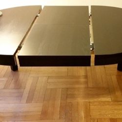 Ikea Bjursta Extendable Black Round Table w/ 3Chairs