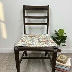 🖤 Stylish Dark Wood Ladder Back Dining / Desk Chair 🪑