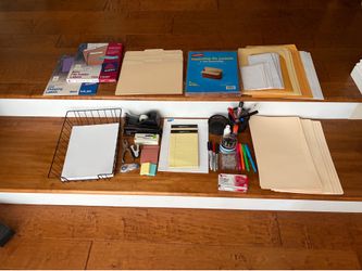 Office supplies with desk organizers