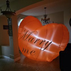 10Ft Valentines Day Inflatable Decorations, Marry Me Letters, Red Love Heart 
