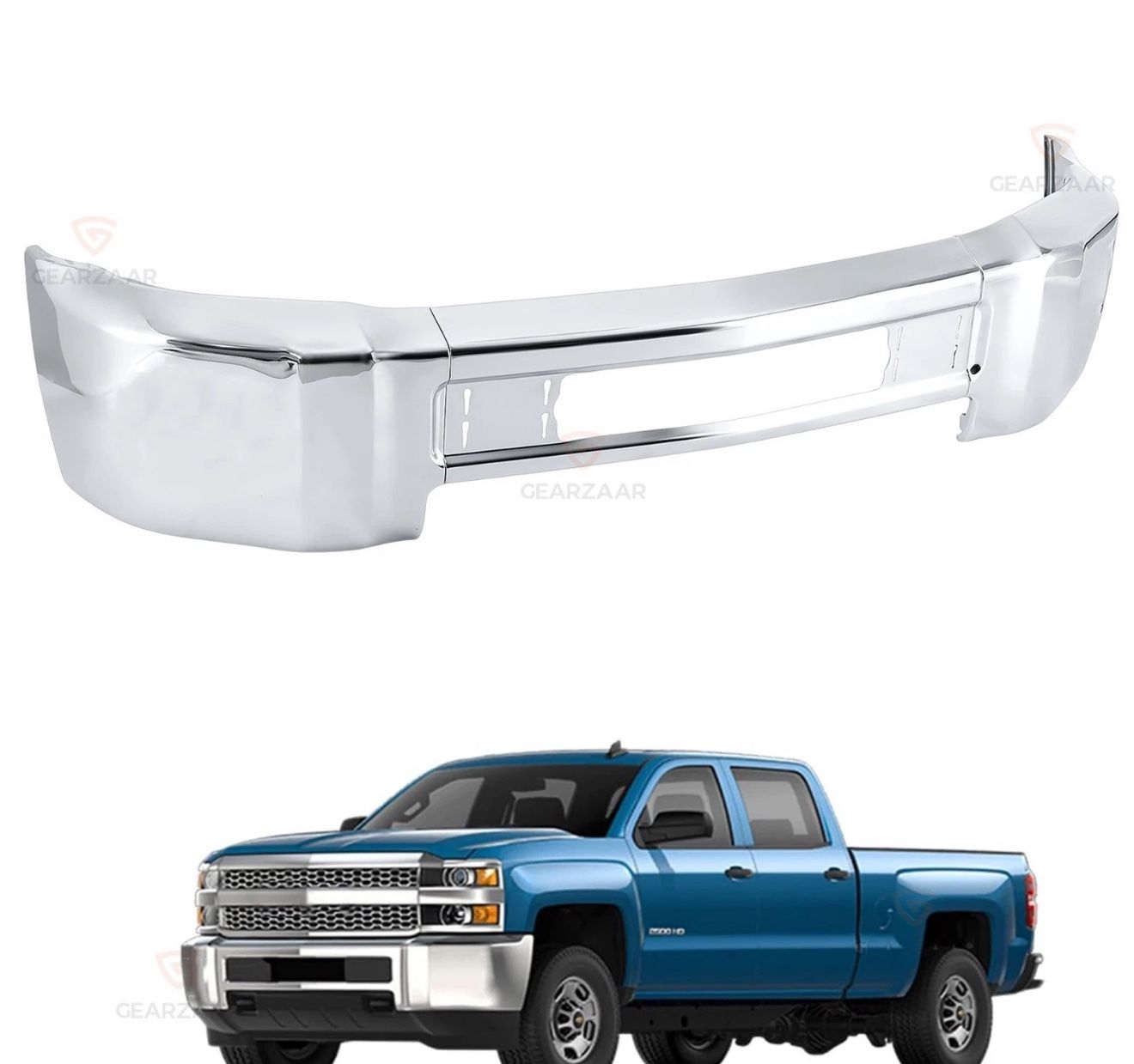 NEW Front Bumper Face Bar 2015-2019 Chevy Silverado 2500HD 3500 HD 2500 Steel Chrome 