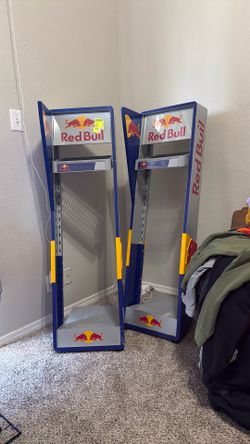 Redbull stand with removable shelves