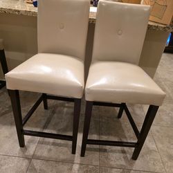 (2) Leather-like Bar Stools
