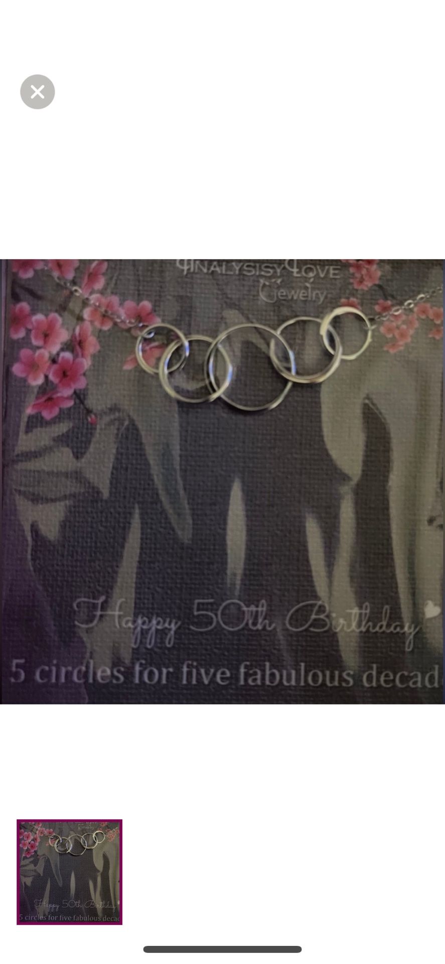 Happy Fifty Birthday Necklace 