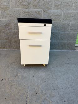 Mobile Pedestal Drawers with Black Fabric Cushion